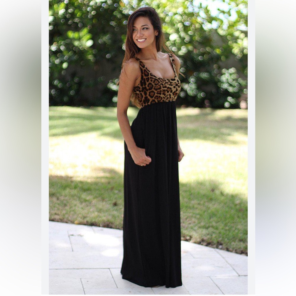 Beeson River Leopard and Black Maxi Dress